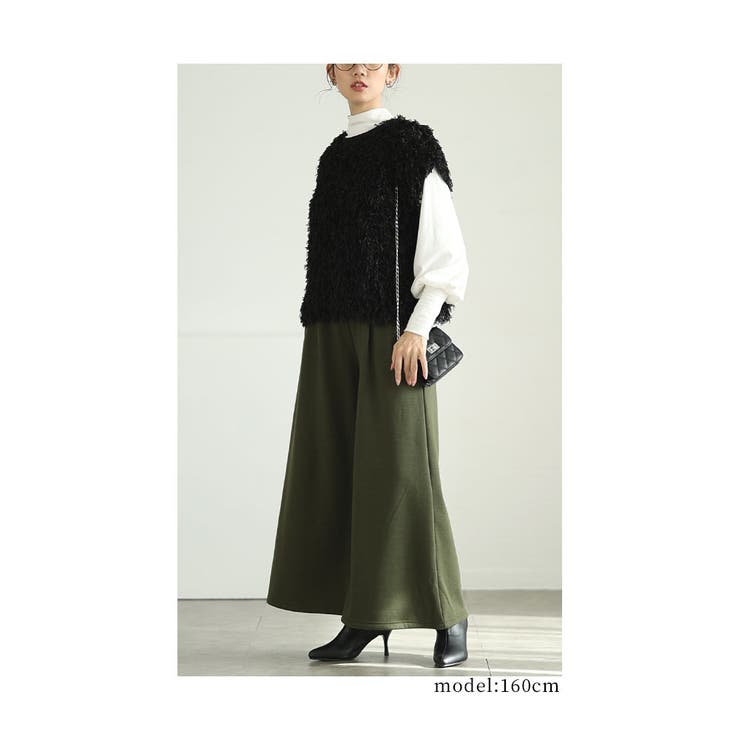 寒さに負けない裏起毛ワイドパンツ【12月18日20時販売新作】