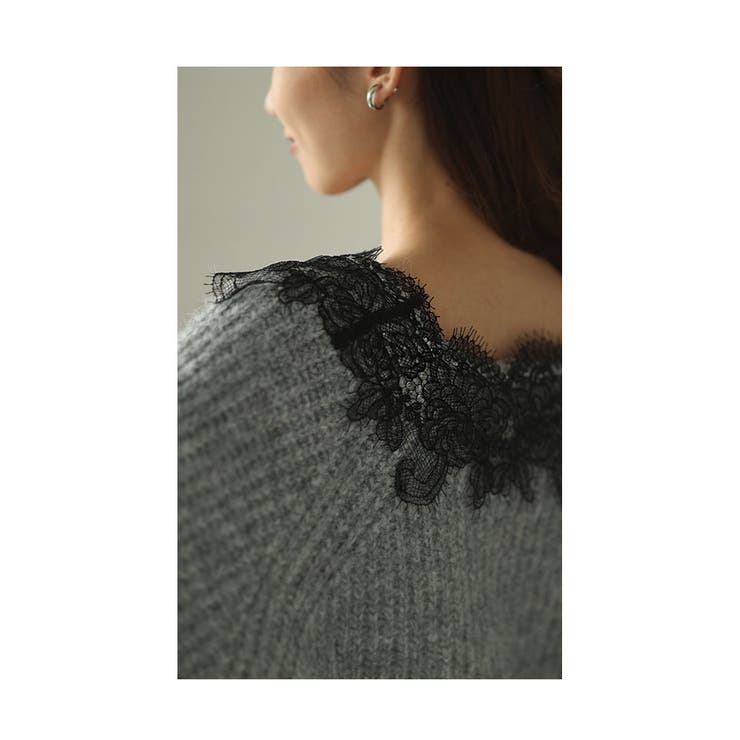 優美な花レースニットトップス【12月18日20時販売新作】