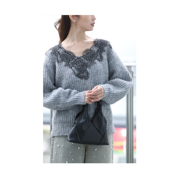 優美な花レースニットトップス【12月18日20時販売新作】