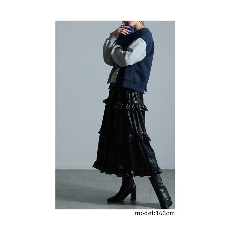 レディなメロウの甘さ配色スウェットトップス【12月16日20時販売新作】
