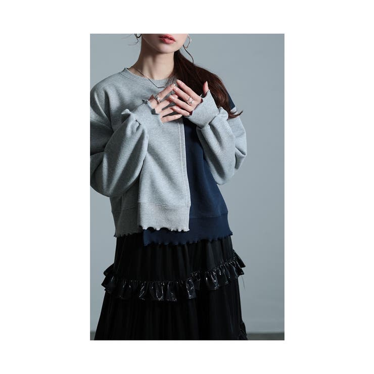 レディなメロウの甘さ配色スウェットトップス【12月16日20時販売新作】