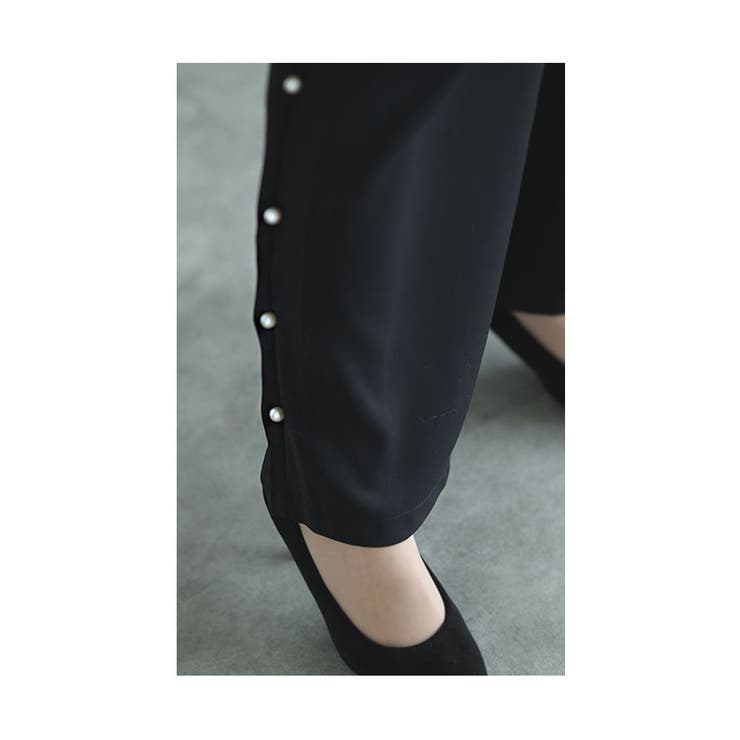 艶めくサイドパール付きワイドパンツ【12月28日20時販売新作】