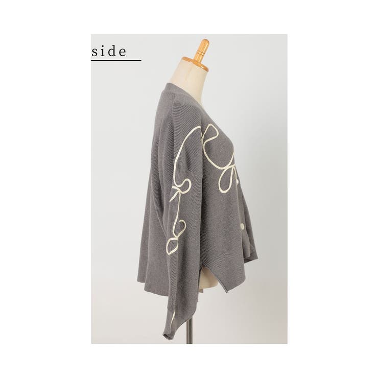 流れるレトロな可愛さリボン柄ニットカーディガン レディース ファッション | Sawa a la mode | 詳細画像21 