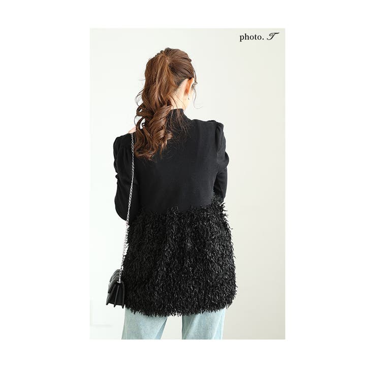 ふわふわフェザーのペプラムニットトップス【1月8日20時販売新作】