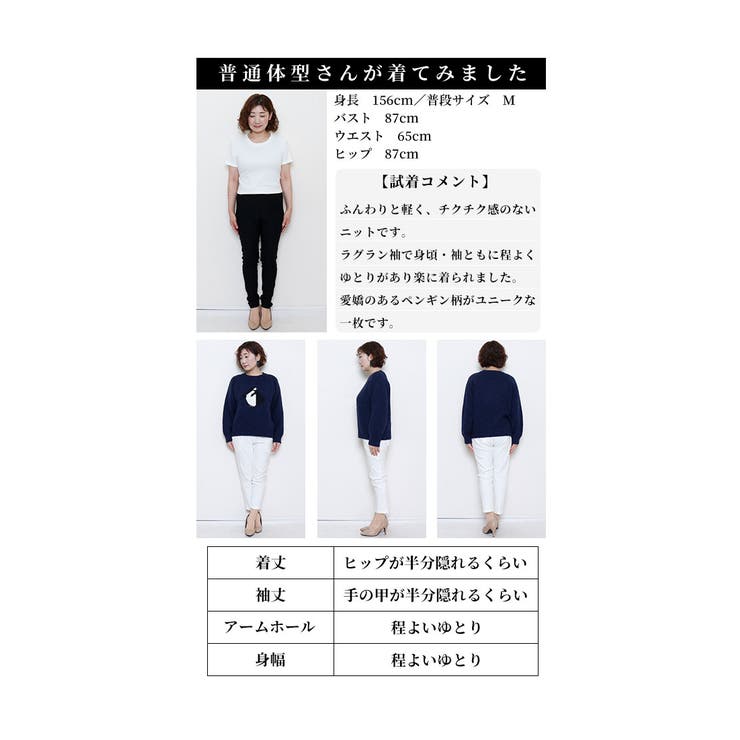 キャッチーなアイコンお散歩ペンギン柄ニット【1月6日20時販売新作】