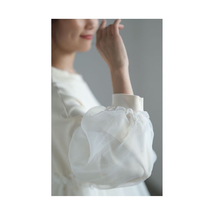 大人可愛いオーガンジー切り替えトップス【1月15日20時販売新作】