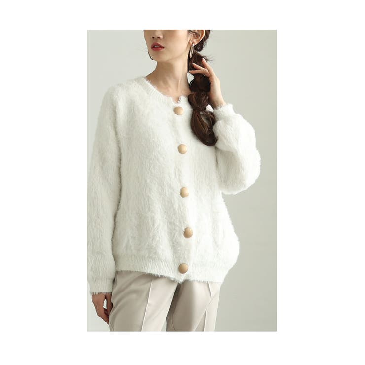 ルーズに着こなせるもっちりシャギーニットカーディガン レディース ファッション | Sawa a la mode | 詳細画像19 