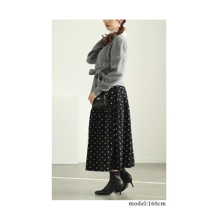 カシュクールニットとハートドットスカートのセットアップ レディース ファッション | Sawa a la mode | 詳細画像11 