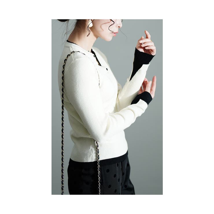 1枚でこなれる重ね着風リブニットトップス レディース ファッション | Sawa a la mode | 詳細画像6 