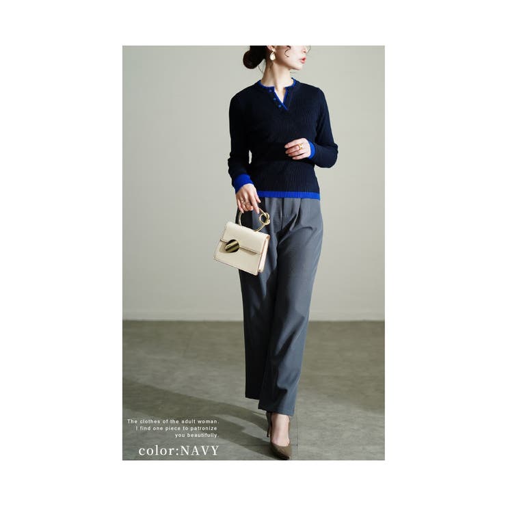 1枚でこなれる重ね着風リブニットトップス レディース ファッション | Sawa a la mode | 詳細画像9 