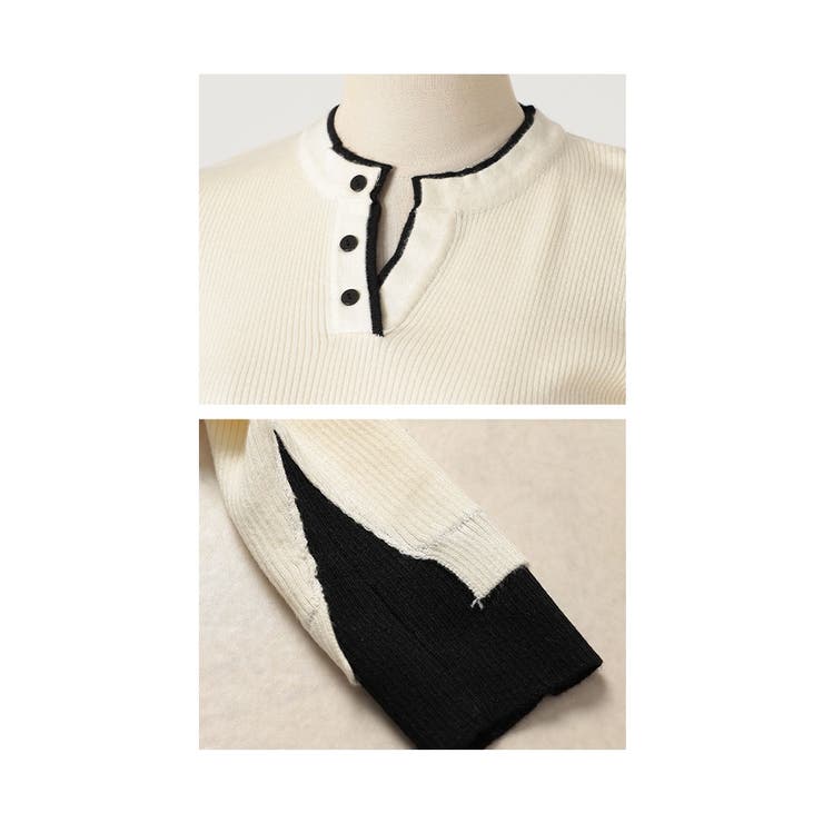 1枚でこなれる重ね着風リブニットトップス レディース ファッション | Sawa a la mode | 詳細画像24 