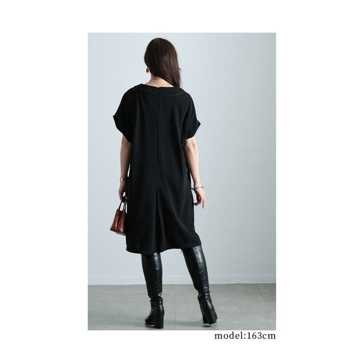 パイピングがつくる立体感ドルマンワンピース レディース ファッション | Sawa a la mode | 詳細画像14 