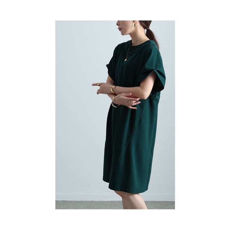 パイピングがつくる立体感ドルマンワンピース レディース ファッション | Sawa a la mode | 詳細画像19 