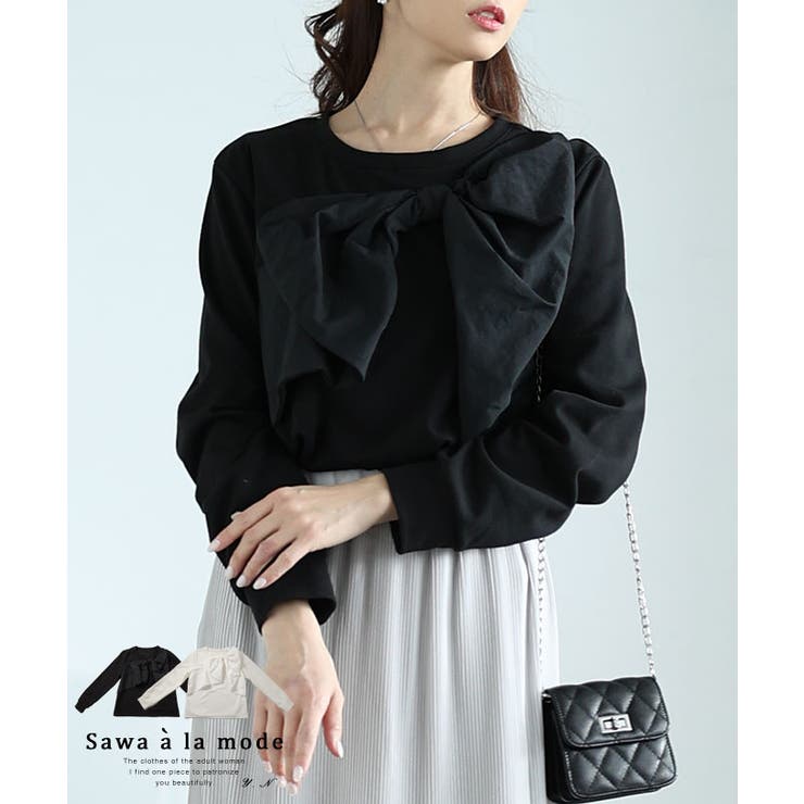 乙女心を擽るビックリボンモチーフ付きカットソー レディース ファッション | Sawa a la mode | 詳細画像1 