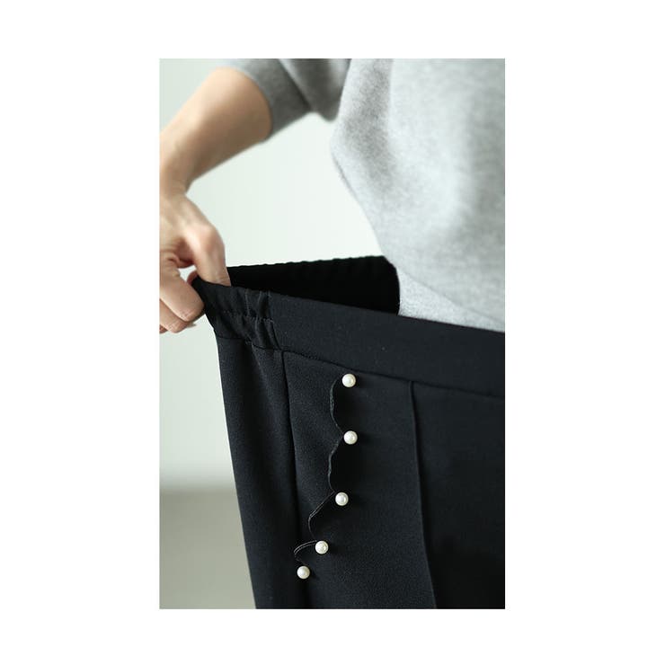パールポケットスカラップテーパードパンツ【2月1日20時販売新作】