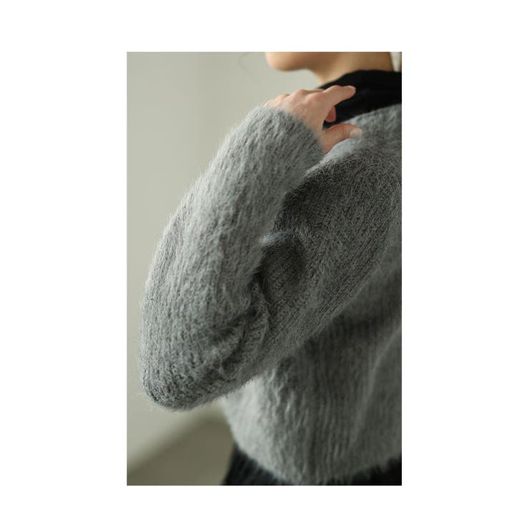 ふわふわシャギーのパールボタンニットジャケット【2月12日20時販売新作】