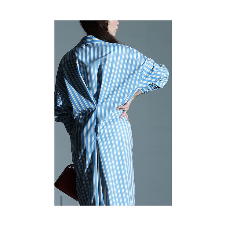 大人ジェンヌにキマるストライプ柄シャツワンピース レディース ファッション | Sawa a la mode | 詳細画像15 