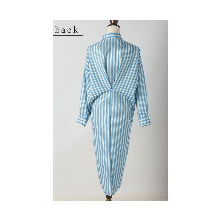 大人ジェンヌにキマるストライプ柄シャツワンピース レディース ファッション | Sawa a la mode | 詳細画像22 