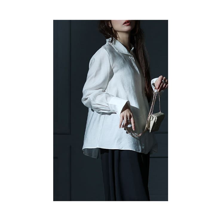 垢抜けるきちんと感漂うダブル比翼シャツ レディース ファッション