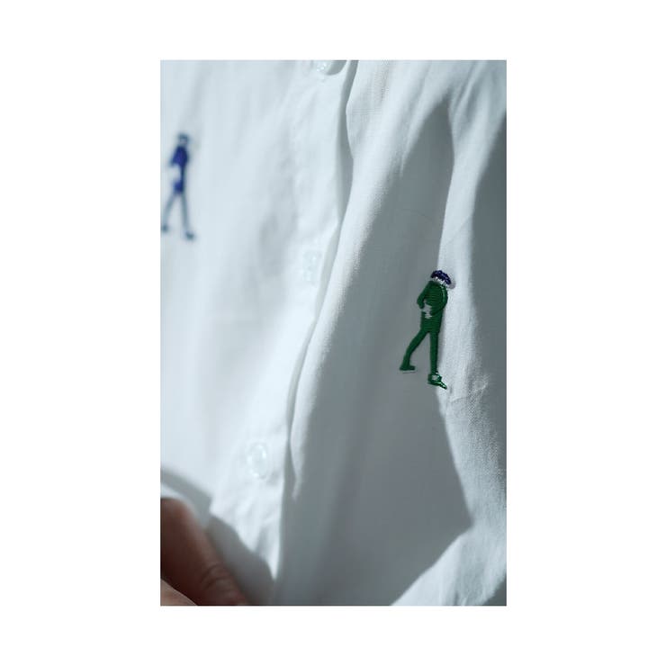 キャッチーな刺繍でリズムを加える長袖シャツ【2月13日20時販売新作】