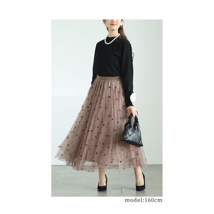 手元に華を添えるフラワーモチーフスリーブニットトップス レディース ファッション | Sawa a la mode | 詳細画像2 