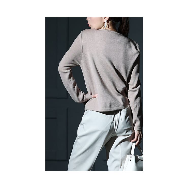 ヒトクセでこなれるタックネックライトニットソー【2月17日20時販売新作】