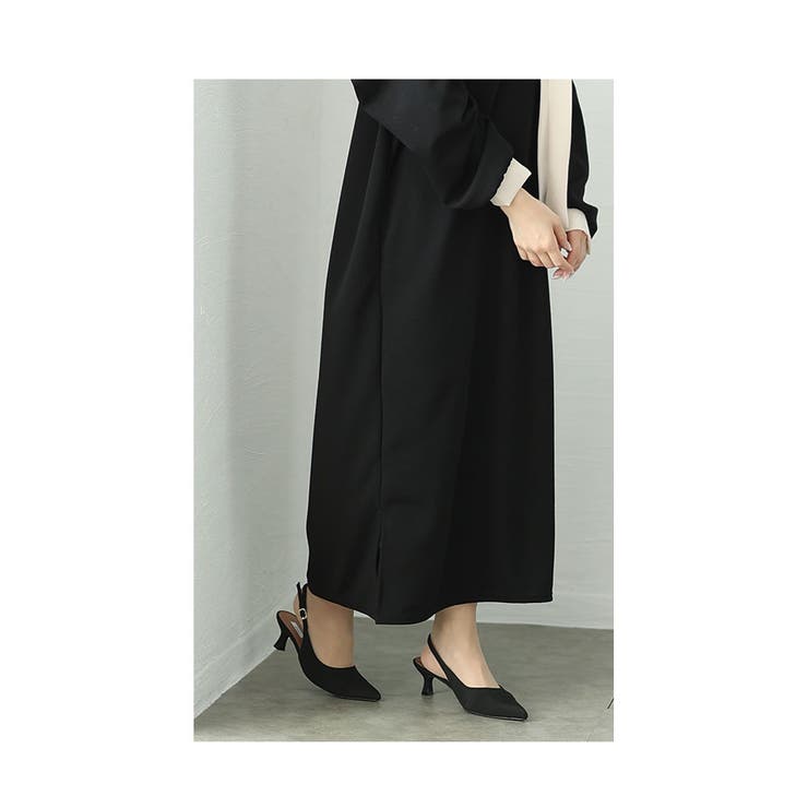 オン オフ使えるボウタイリボンのバイカラーロングワンピース レディース | Sawa a la mode | 詳細画像9 