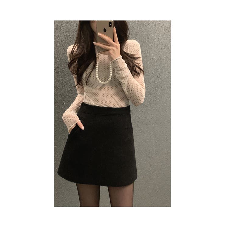 トレンド感溢れるドット柄シアーチュールトップス【2月26日20時販売新作】