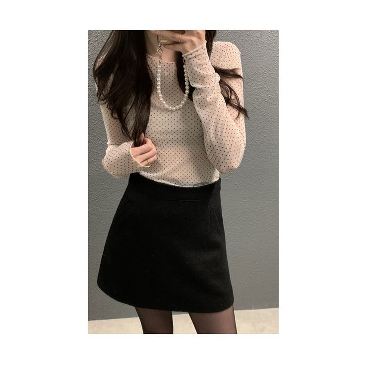 トレンド感溢れるドット柄シアーチュールトップス【2月26日20時販売新作】