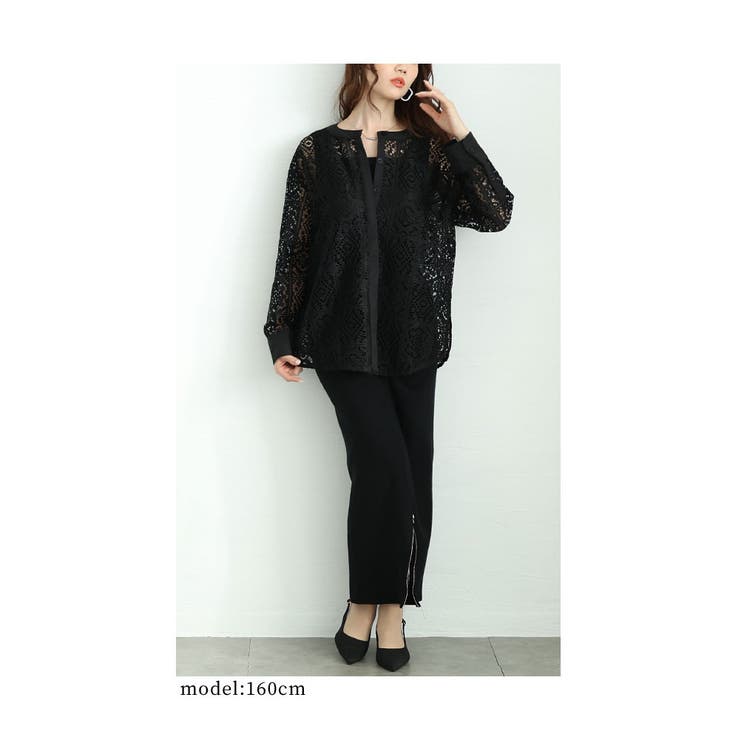 ヘルシーな大人の肌見せ透かしレースシャツブラウス レディース ファッション | Sawa a la mode | 詳細画像14 