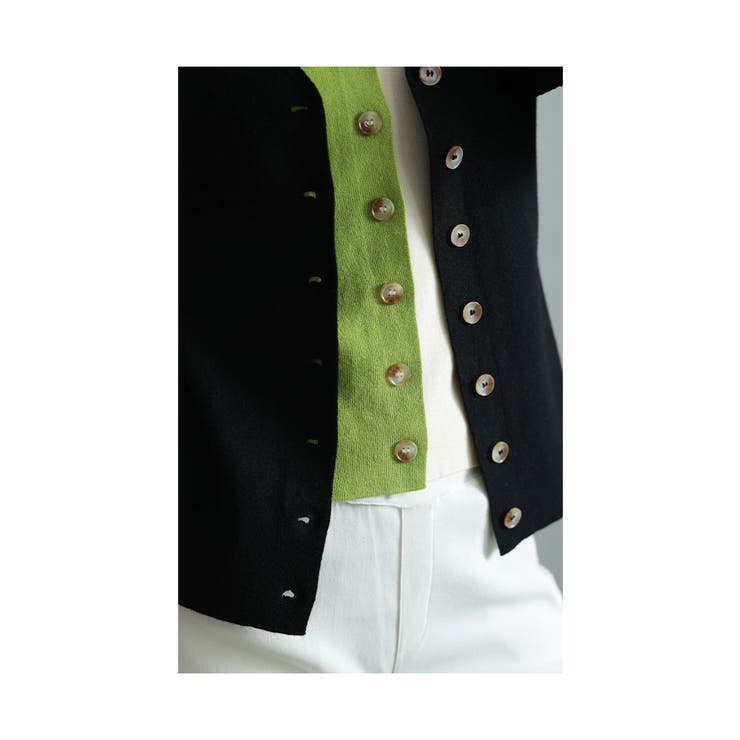 着映え力抜群な重ね着風配色ニットカーディガン レディース ファッション | Sawa a la mode | 詳細画像8 