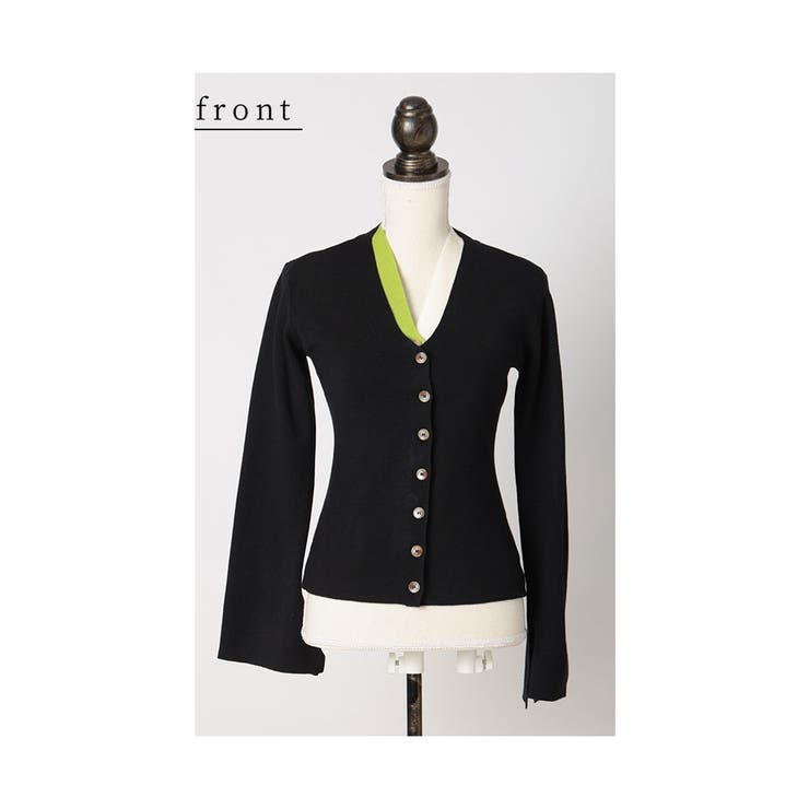 着映え力抜群な重ね着風配色ニットカーディガン レディース ファッション | Sawa a la mode | 詳細画像20 