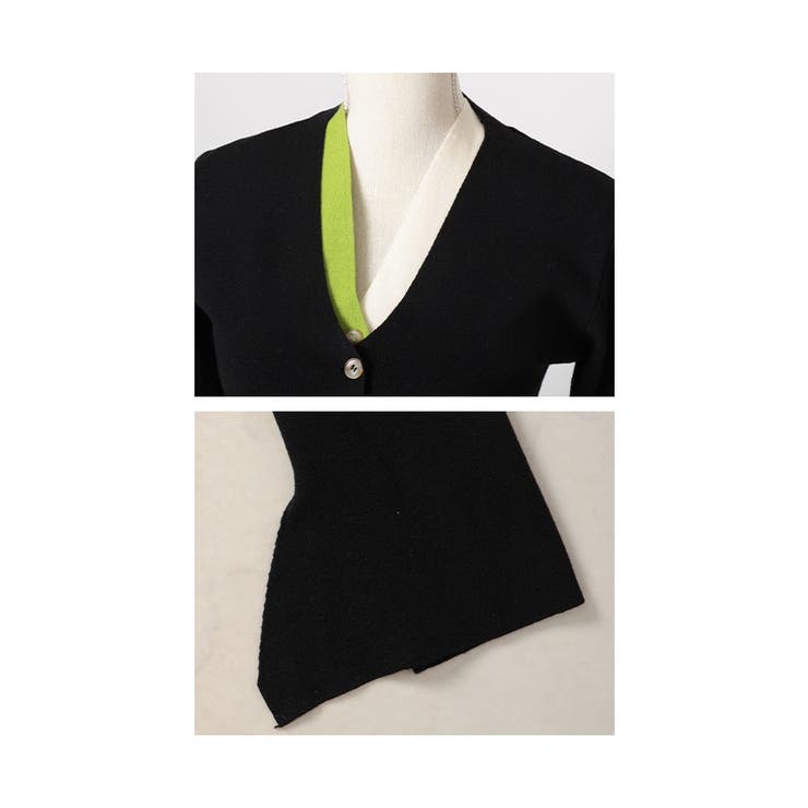 着映え力抜群な重ね着風配色ニットカーディガン レディース ファッション | Sawa a la mode | 詳細画像23 