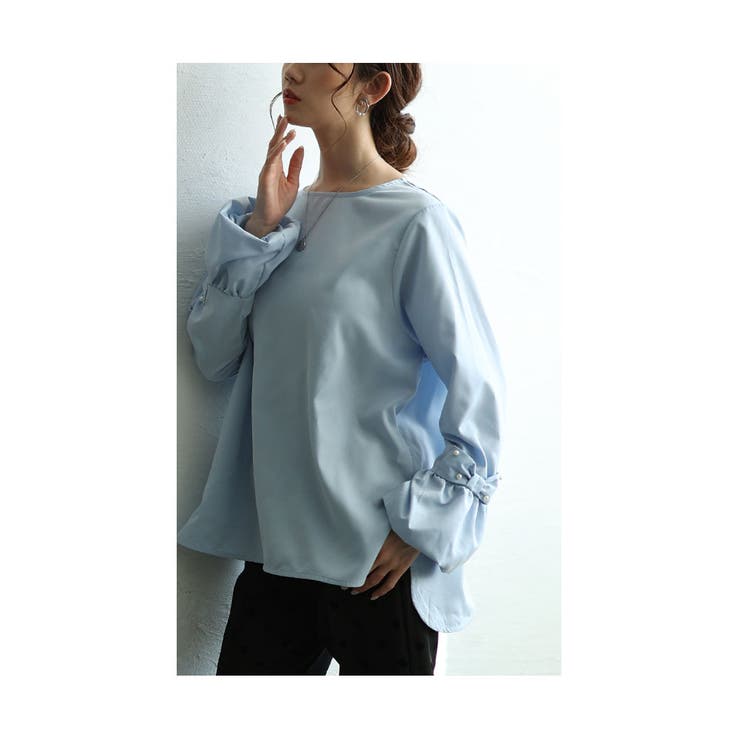 手元にリボンと艶やかパールを添えたきれいめトップス レディース ファッション | Sawa a la mode | 詳細画像5 