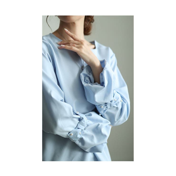 手元にリボンと艶やかパールを添えたきれいめトップス レディース ファッション | Sawa a la mode | 詳細画像8 