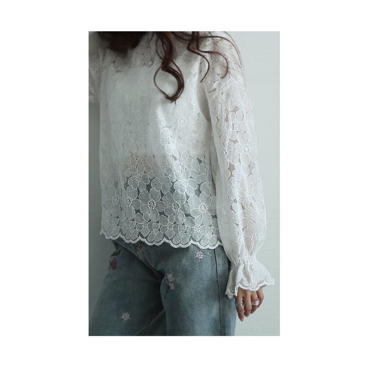 優美な花刺繍レースのキャンディースリーブトップス レディース ファッション | Sawa a la mode | 詳細画像17 