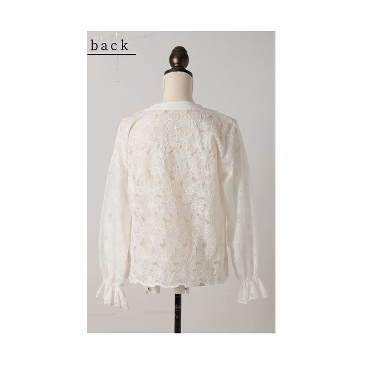 優美な花刺繍レースのキャンディースリーブトップス レディース ファッション | Sawa a la mode | 詳細画像22 