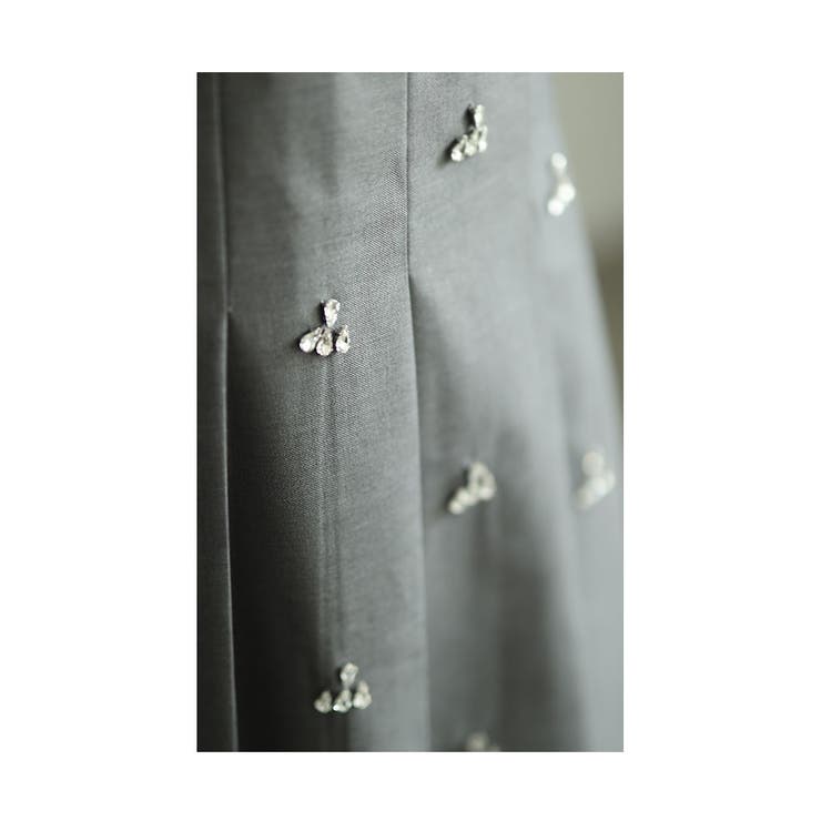 クリスタルビジューが輝く高貴なミディ丈プリーツスカート レディース ファッション | Sawa a la mode | 詳細画像8 