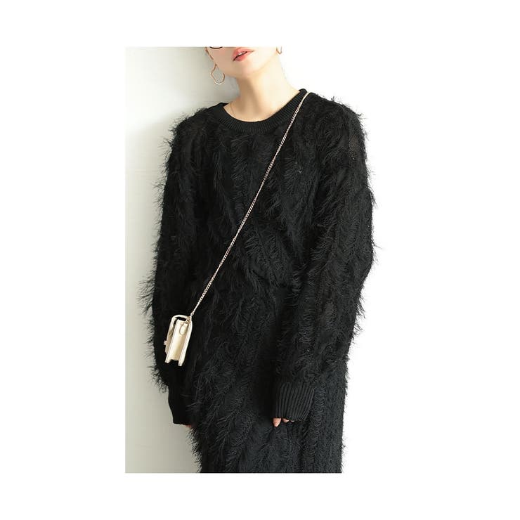 着映える旬顔フリンジストライプニット レディース ファッション | Sawa a la mode | 詳細画像15 