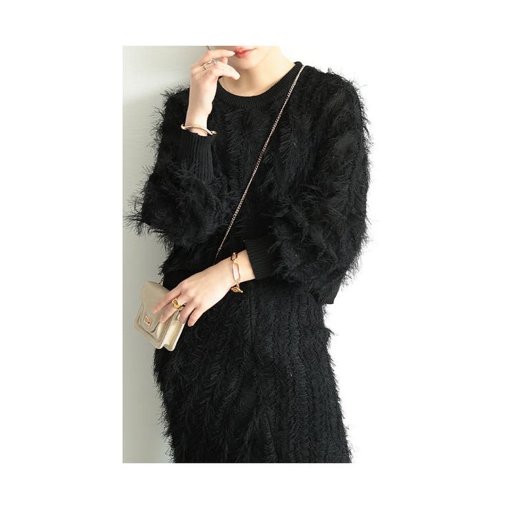 着映える旬顔フリンジストライプニット レディース ファッション | Sawa a la mode | 詳細画像18 