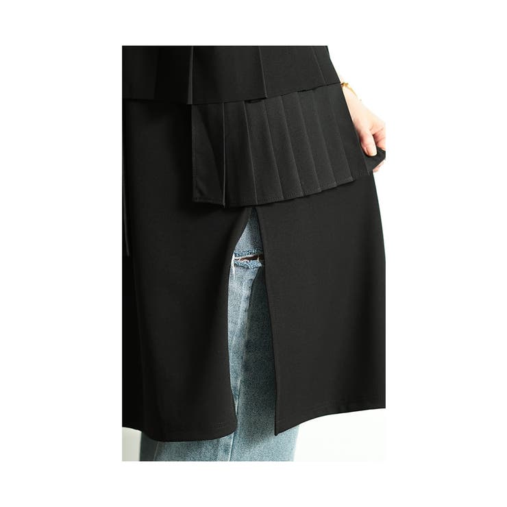 甘さを加えるアシンメトリープリーツジレ【3月13日20時販売新作】