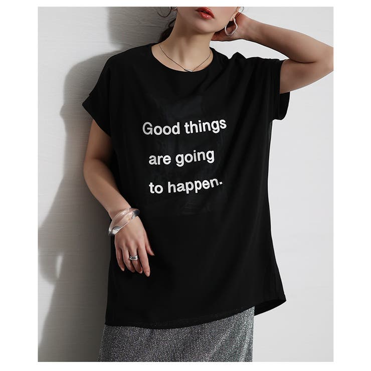 ランクアップする異素材プリントTシャツ【3月20日20時販売新作】