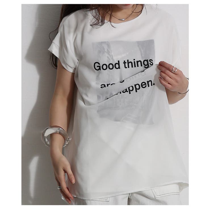 ランクアップする異素材プリントTシャツ【3月20日20時販売新作】