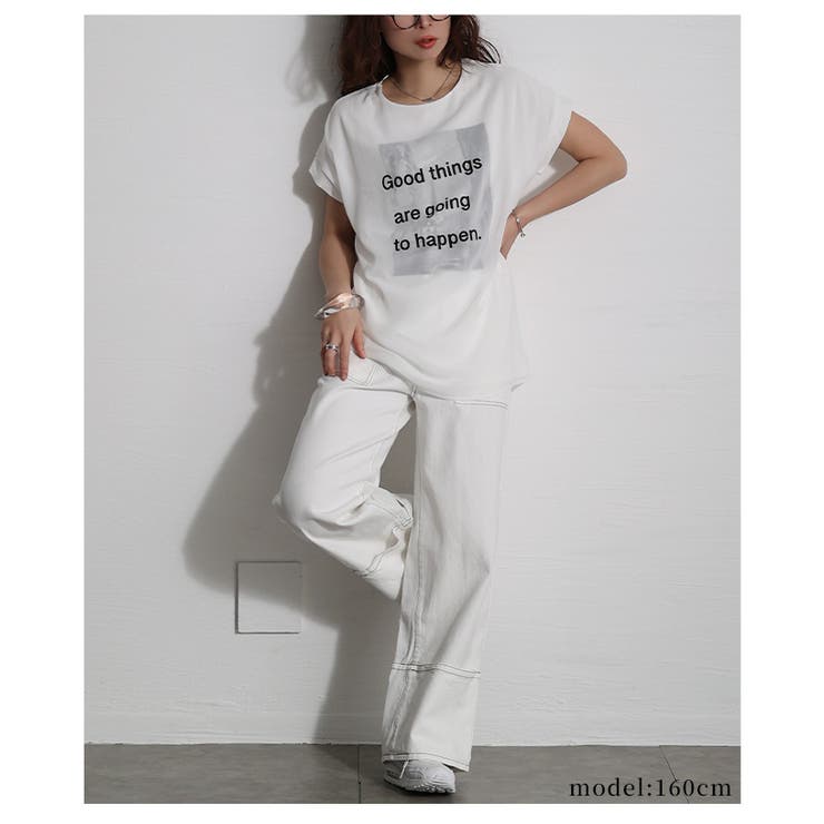 ランクアップする異素材プリントTシャツ【3月20日20時販売新作】