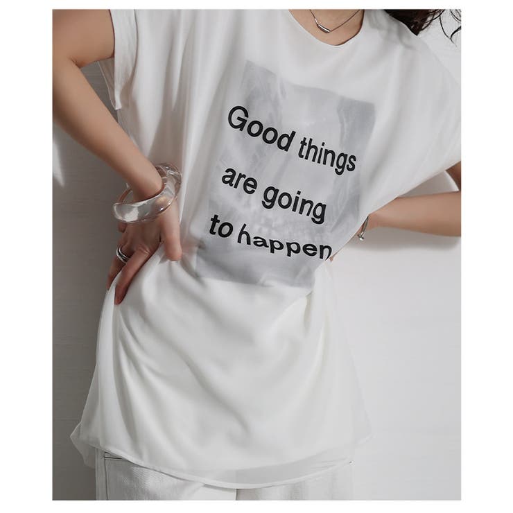 ランクアップする異素材プリントTシャツ【3月20日20時販売新作】