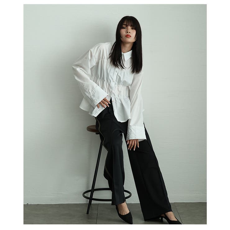 ビスチェ風ブロードシャーリングシャツ【4月9日20時販売新作】