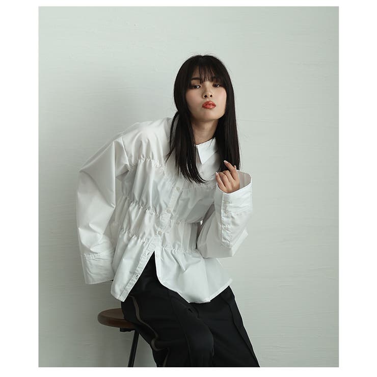 ビスチェ風ブロードシャーリングシャツ【4月9日20時販売新作】