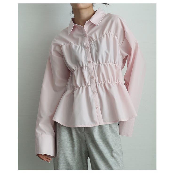 ビスチェ風ブロードシャーリングシャツ【4月9日20時販売新作】