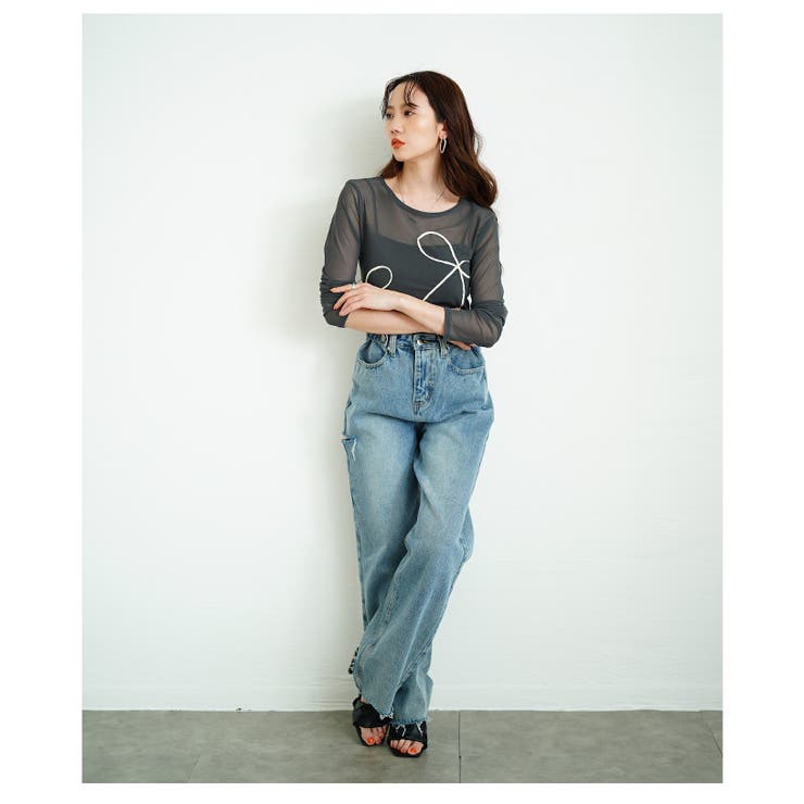こなれた大人の可愛さ溢れるシアーリボンコード刺繍プルオーバー レディース ファッ… | Sawa a la mode | 詳細画像16 