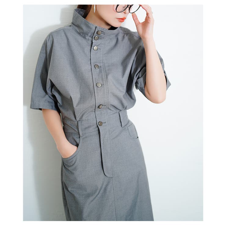 都会的スタイリッシュなハイネックシャツワンピース レディース ファッション | Sawa a la mode | 詳細画像7 